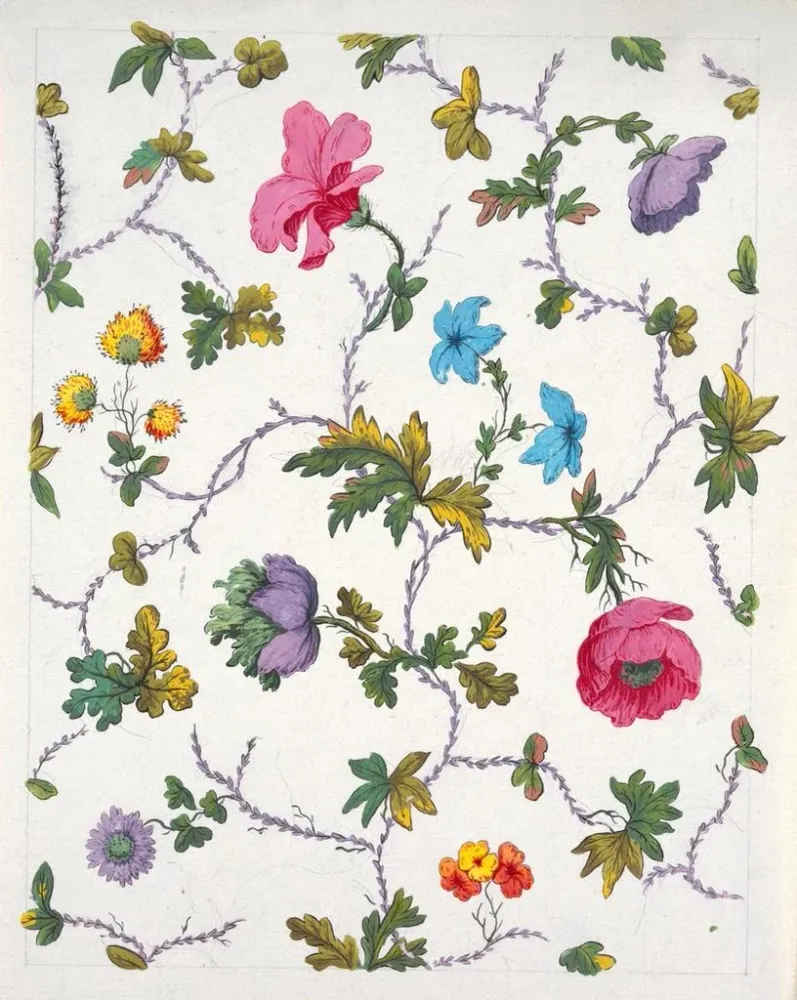 Maalaus Motif floral pour textile imprimé Pl XXII - Anonyme | Taidetuloste