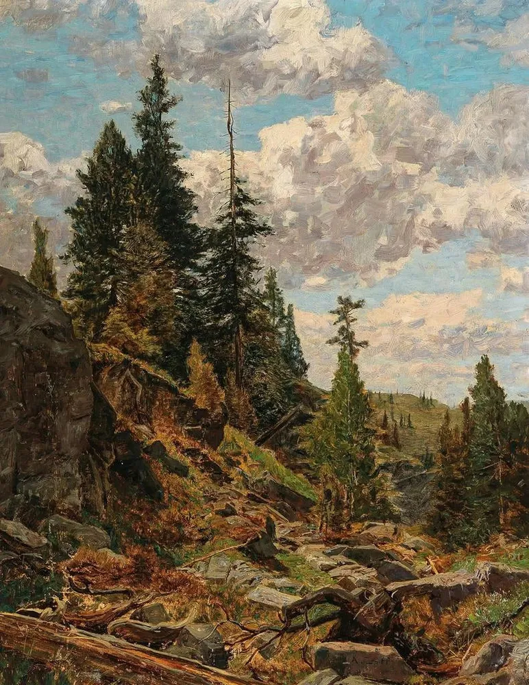 Maalaus Motif de l'alpage de Turracher - Alfred Zoff | Taidetuloste