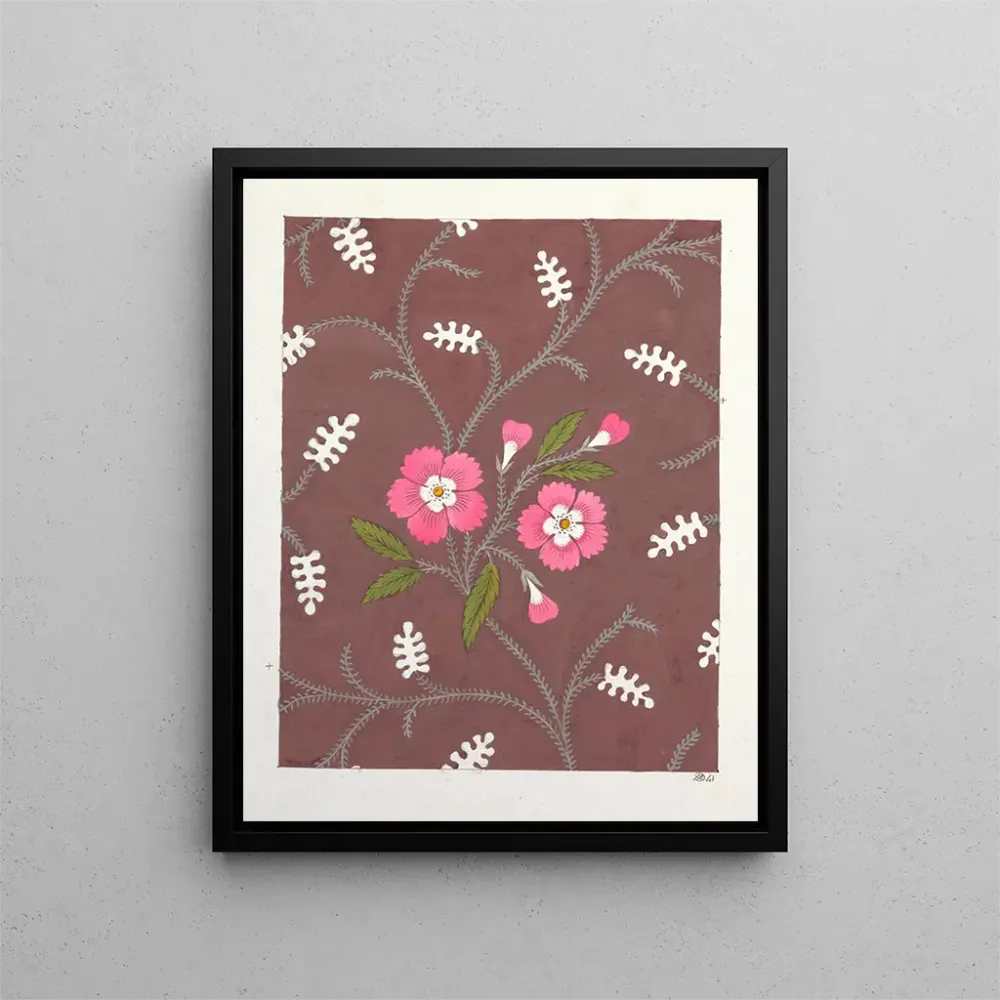 Maalaus motiivi floral tekstiiliprintti Pl XL - Anonyymi | Taidetuloste