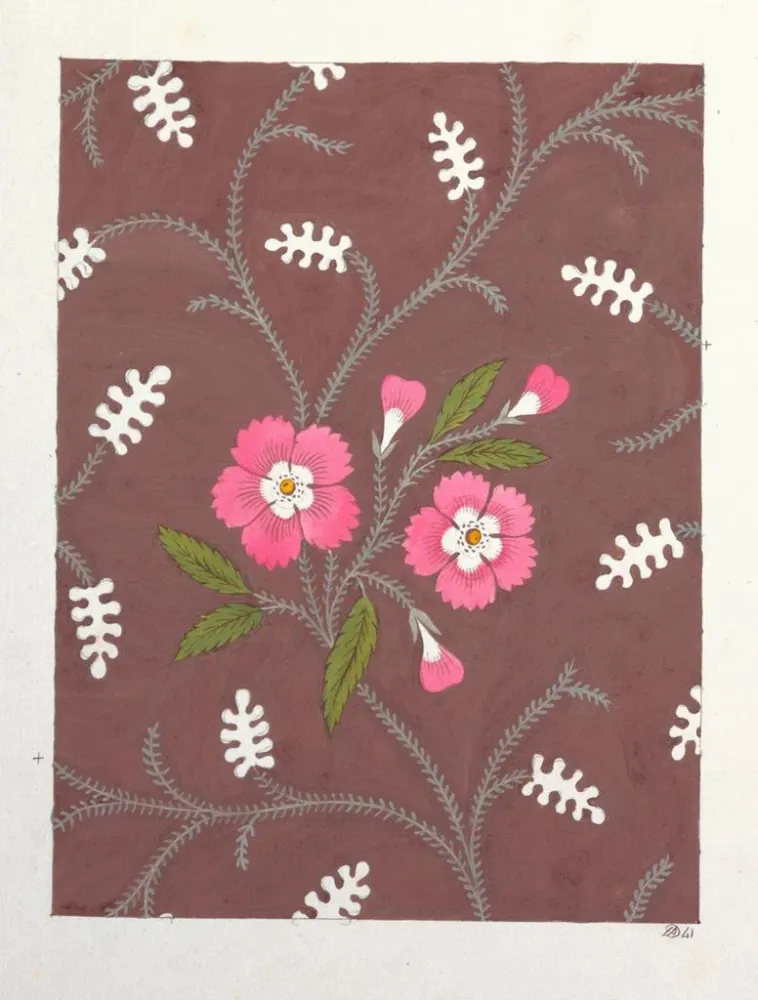 Maalaus motiivi floral tekstiiliprintti Pl XL - Anonyymi | Taidetuloste