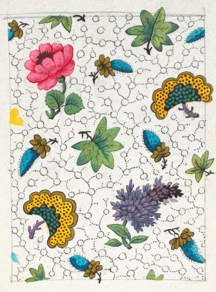 Maalaus motiivi floral tekstiiliprintti Pl VIII - Anonyymi | Taidetuloste