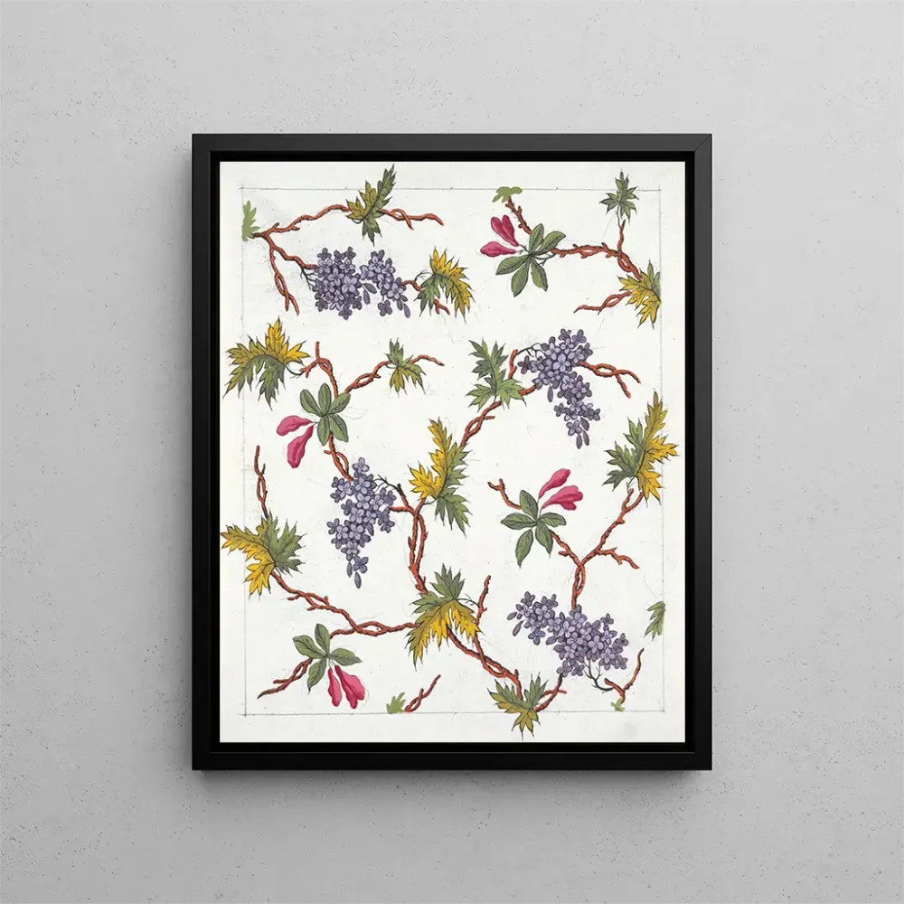 Maalaus motiivi floral tekstiiliprinttiin Pl XVIII - Anonyymi | Taidetuloste