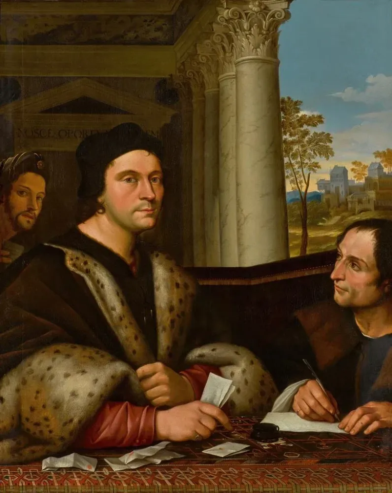 Maalaus Muotokuva Ferry Carondelet 1473-1528 ja hänen sihteerinsä - Jälkeen Sebastiano del Piombo | Taidetuloste