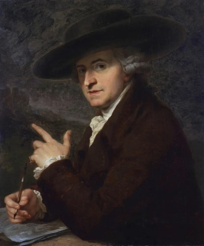 Maalaus Muotokuva hänen aviomiehestään, taiteilija Antonio Zucchi - Angelica Kauffman | Taidetuloste