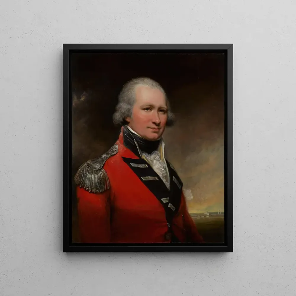 Maalaus Muotokuva kapteeni David Bairdin, todennäköisesti, puolivälin vartalossa Srirangapatnan linnakkeen edessä - Arthur...