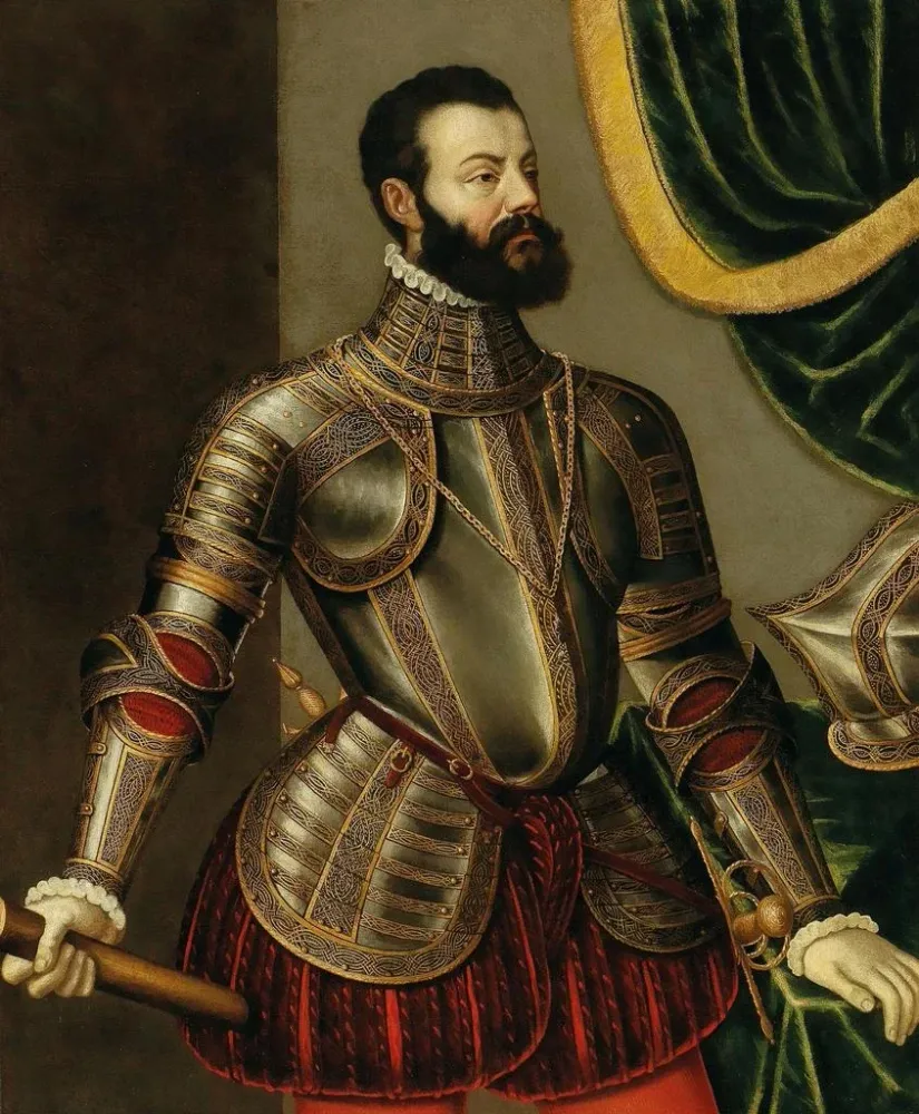 Maalaus Muotokuva komentaja Alfonso d'Avalos Marchese del Vasto - Agostino Galeazzi | Taidetuloste