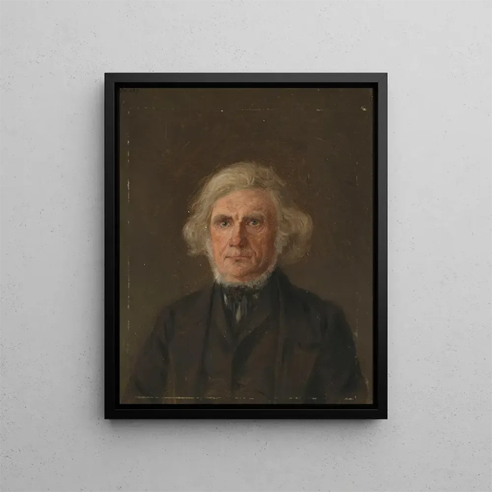 Maalaus Muotokuva-työskentely vanhuksesta - Adolph Tidemand | Taidetuloste
