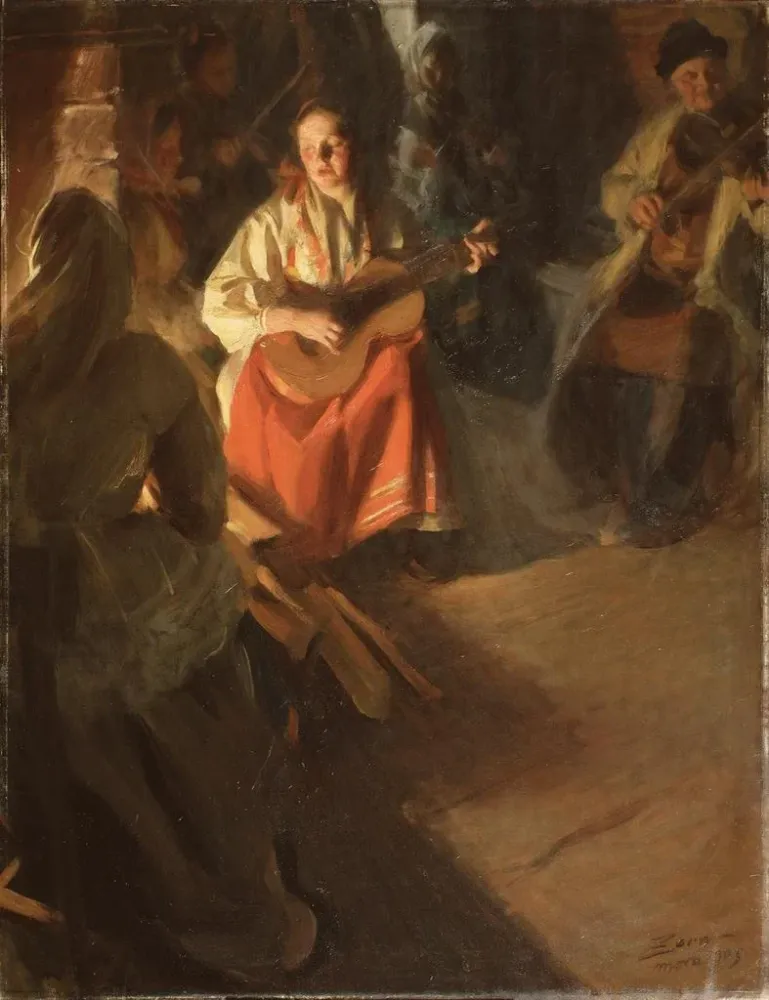 Maalaus Musikaalinen perhe - Anders Zorn | Taidetuloste