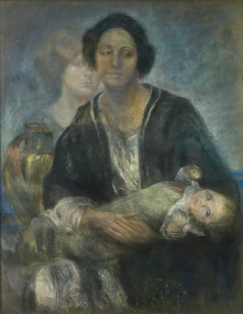 Maalaus Naisesta italialainen lapsen kanssa - Alice Pike Barney | Taidetuloste