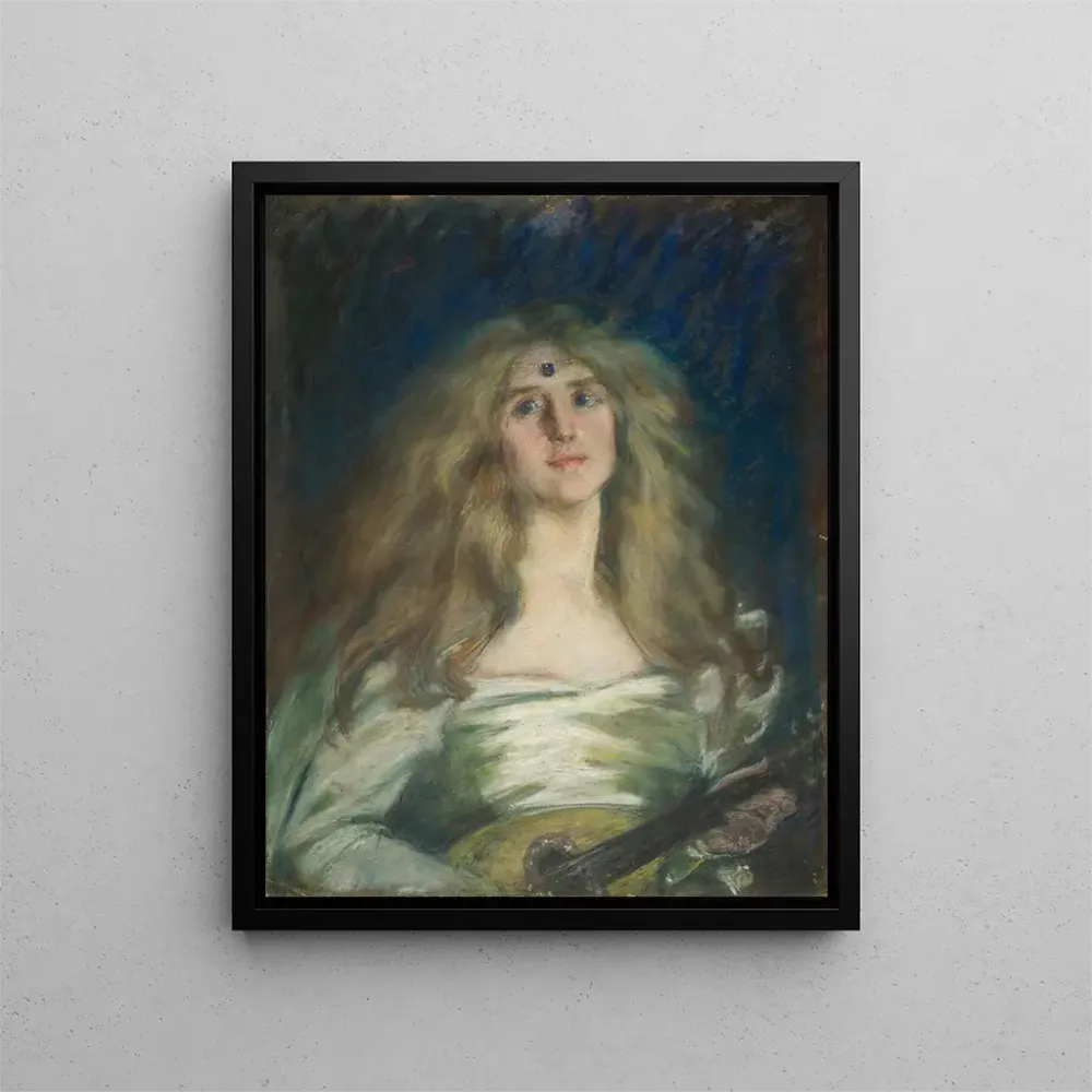 Maalaus Natalie à la mandoline - Alice Pike Barney | Taidetuloste