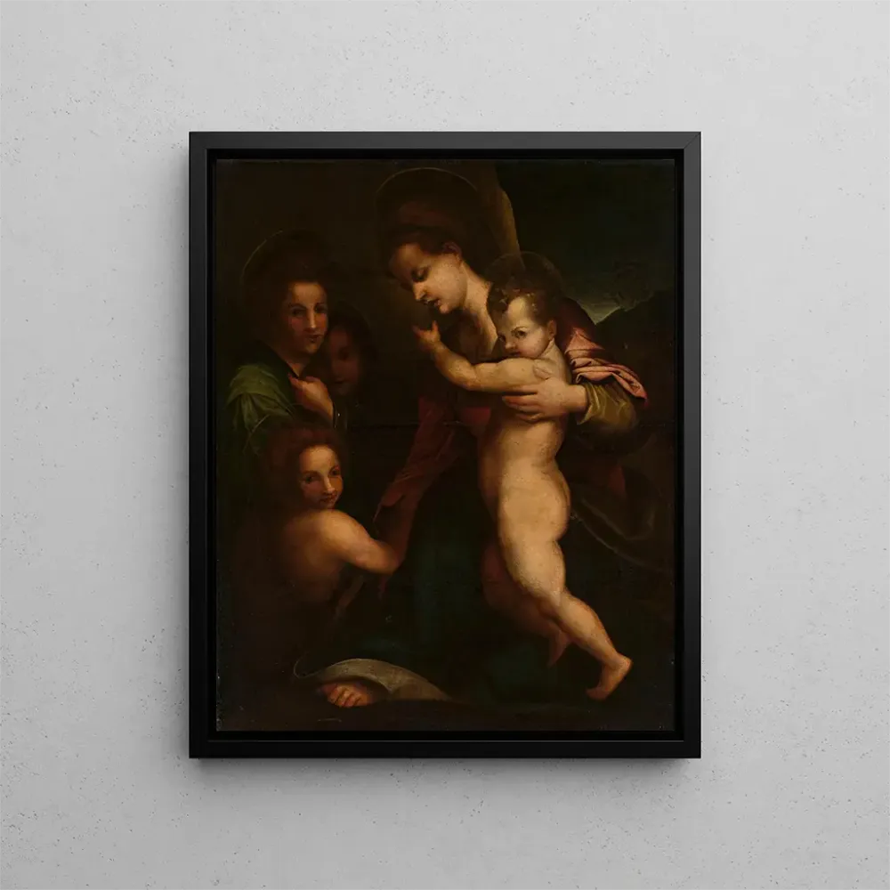 Maalaus Neitsyt ja lapsi Jeesus ja pyhä Johannes - Andrea del Sarto | Taidetuloste