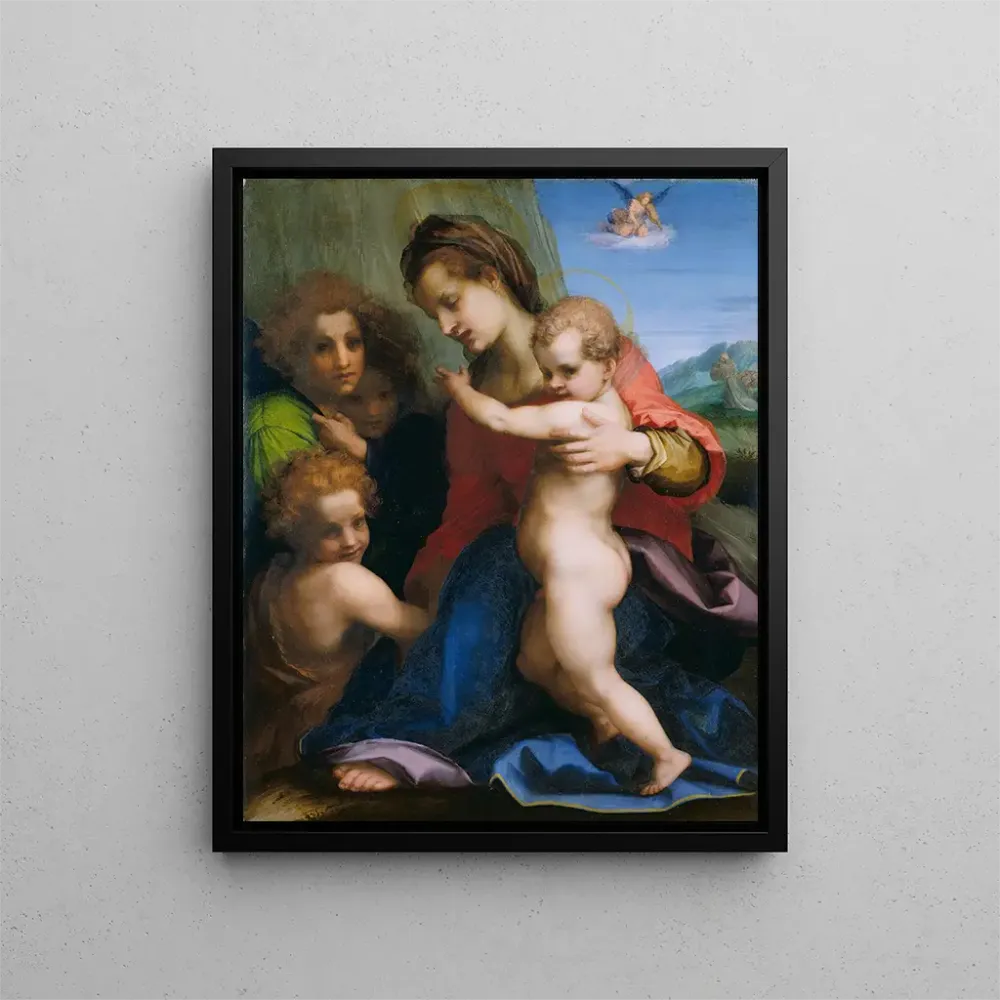 Maalaus Neitsyt ja lapsi Kristuksen kasteen kanssa - Andrea del Sarto | Taidetuloste
