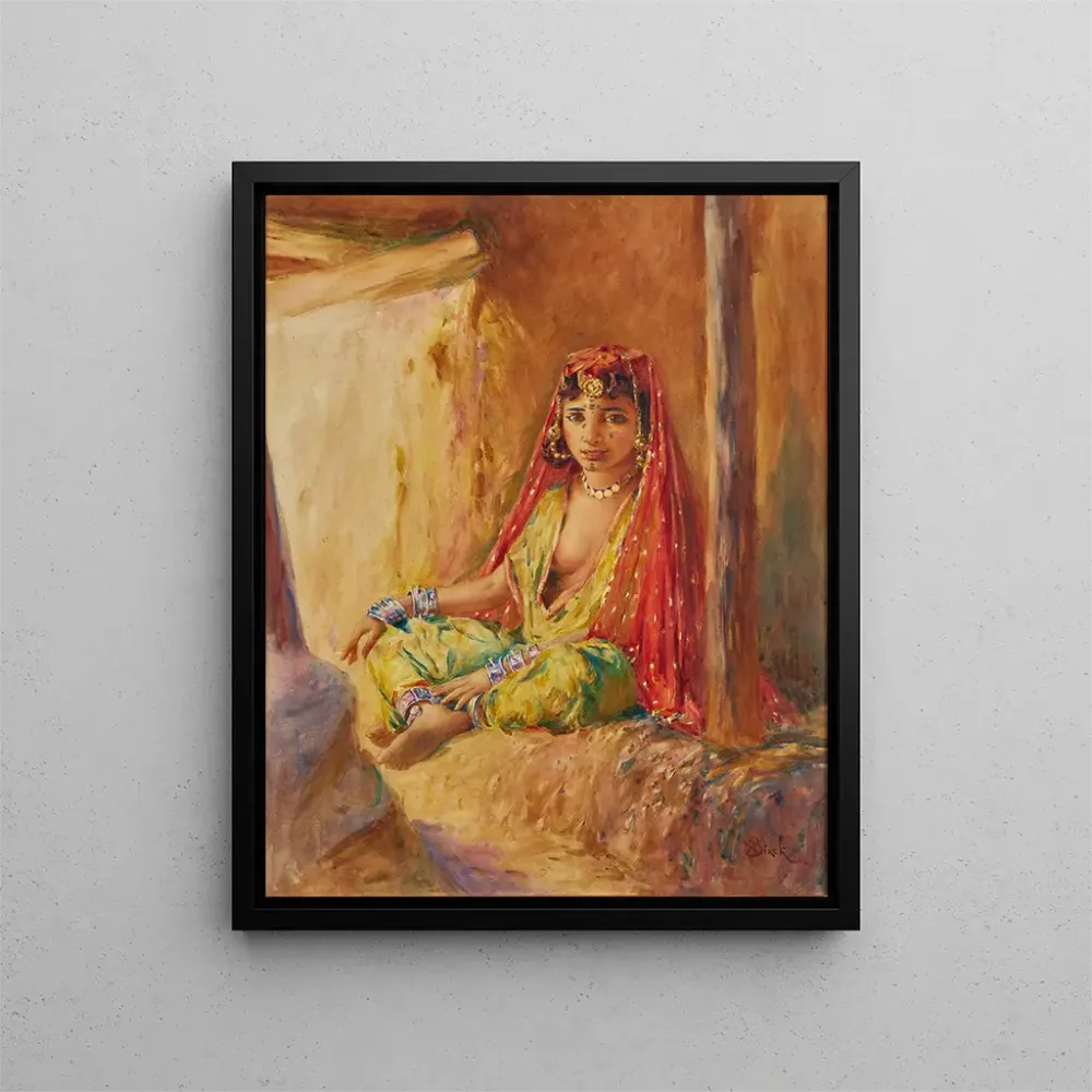 Maalaus Ouled Naïl au voile rouge - Alphonse Birck | Taidetuloste