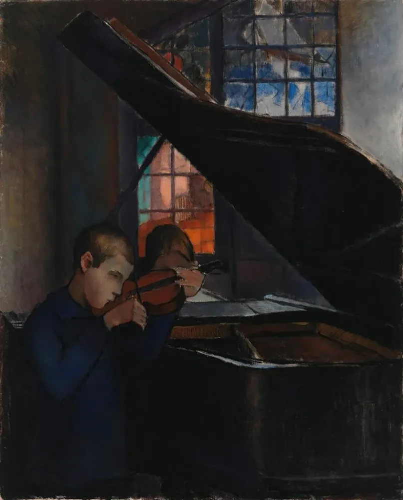 Maalaus Par le Grand Piano - Alvar Cawén | Taidetuloste