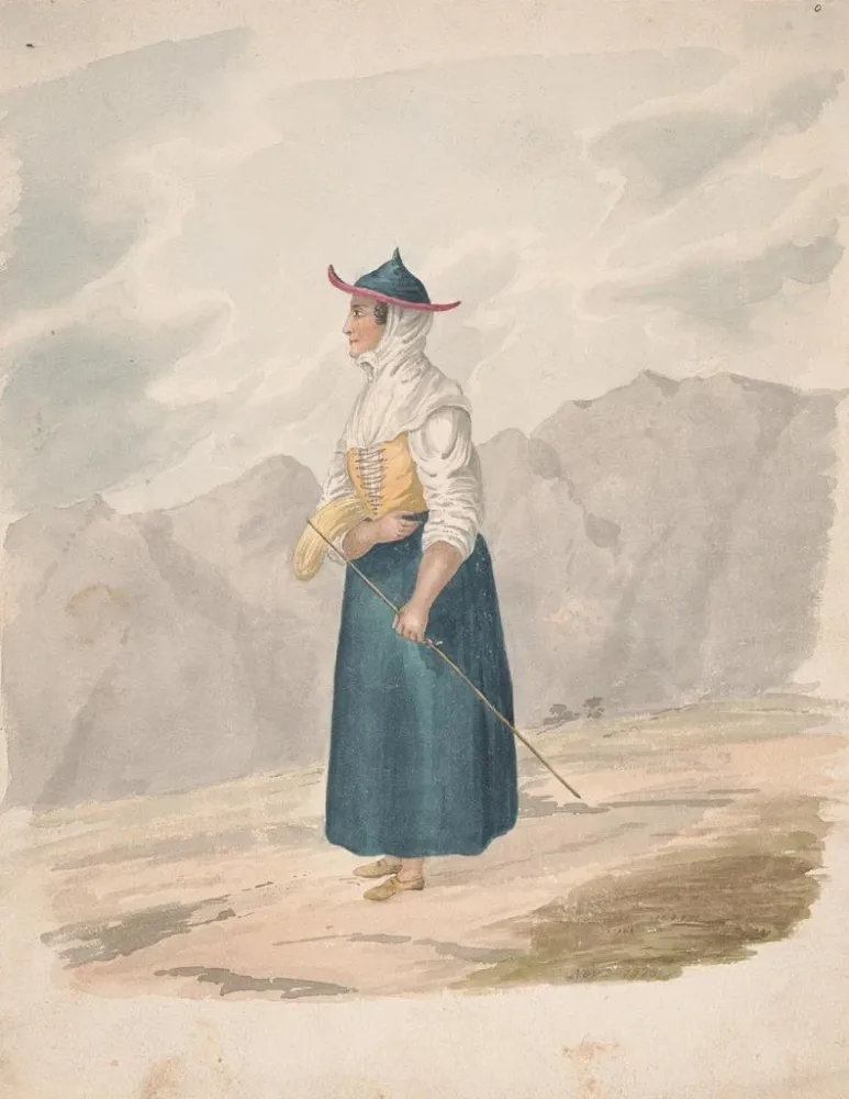 Maalaus Paysanne avec bâton La Palma - Alfred Diston | Taidetuloste