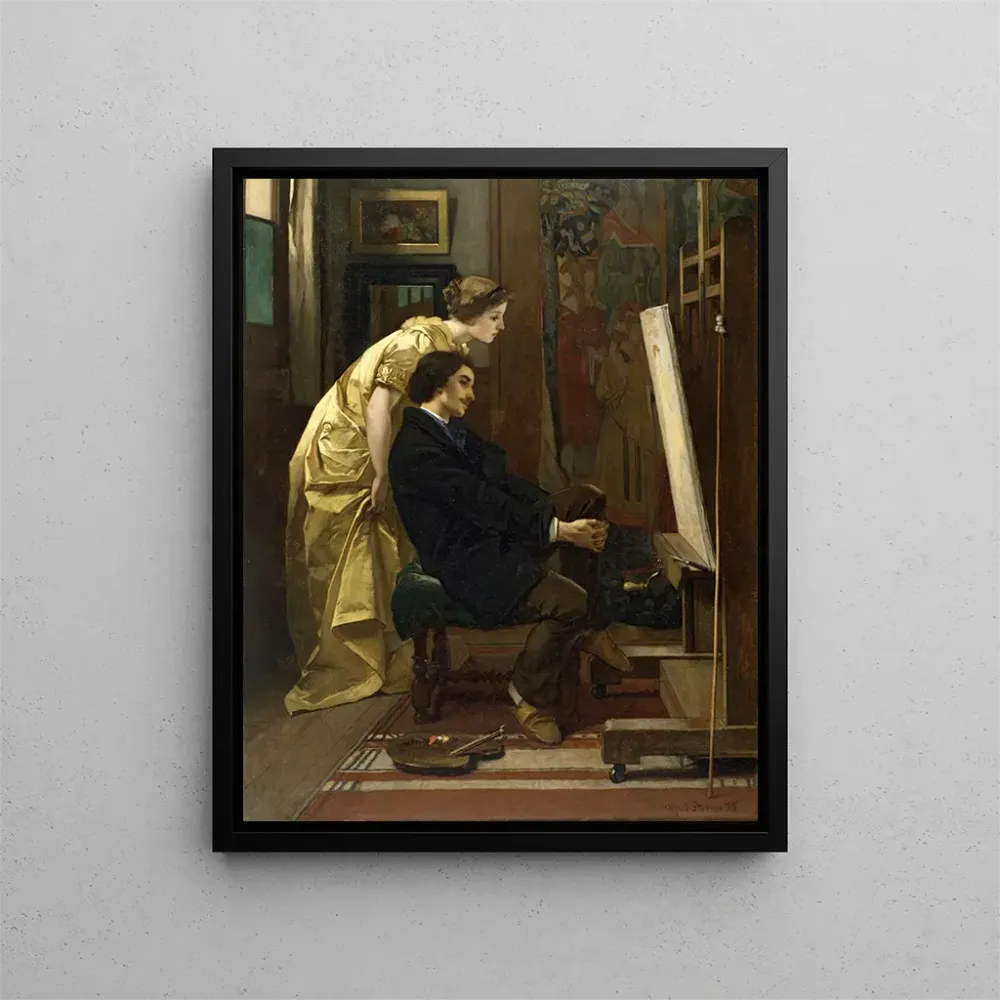 Maalaus Le peintre et son modèle - Alfred Stevens | Taidetuloste
