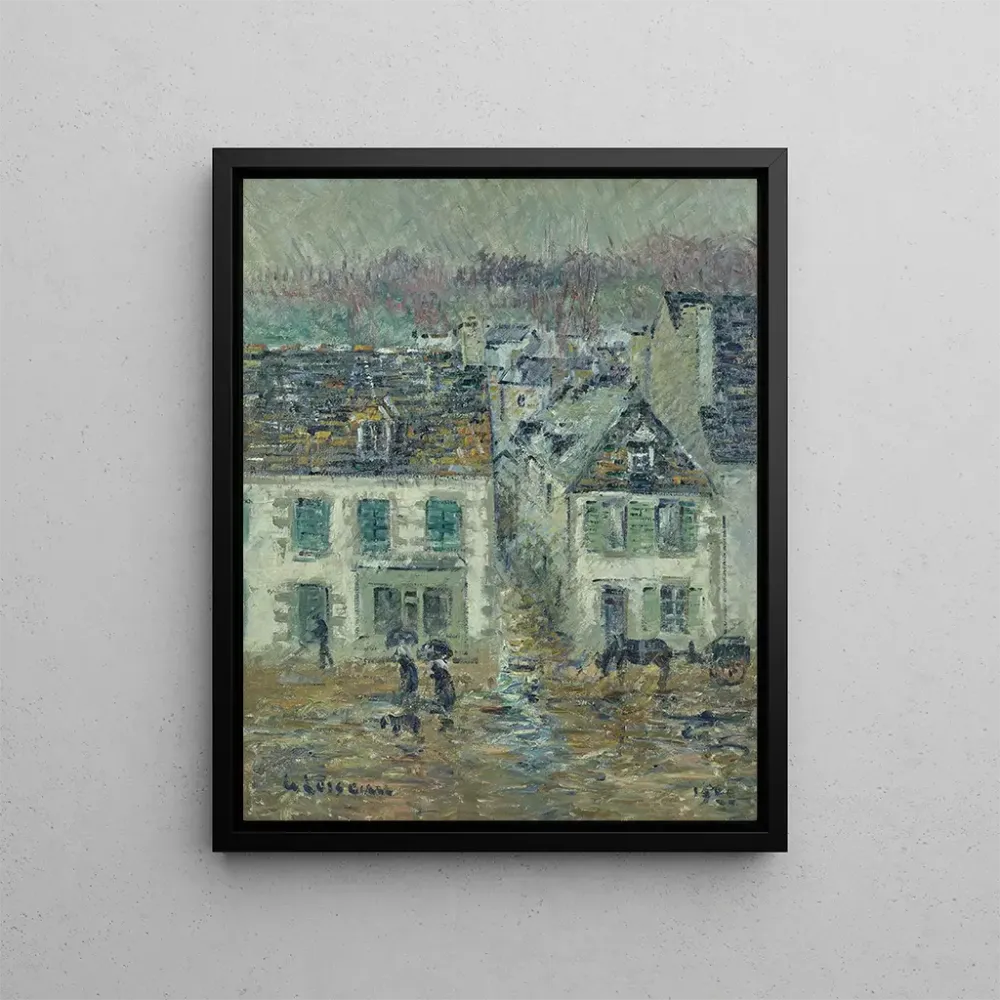Maalaus La pluie à Pont - Aven - Gustave Loiseau | Taidetuloste