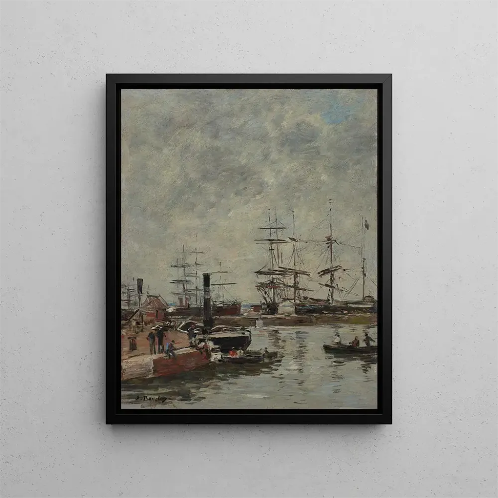 Maalaus Port de navires au quai - Eugène Boudin | Taidetuloste