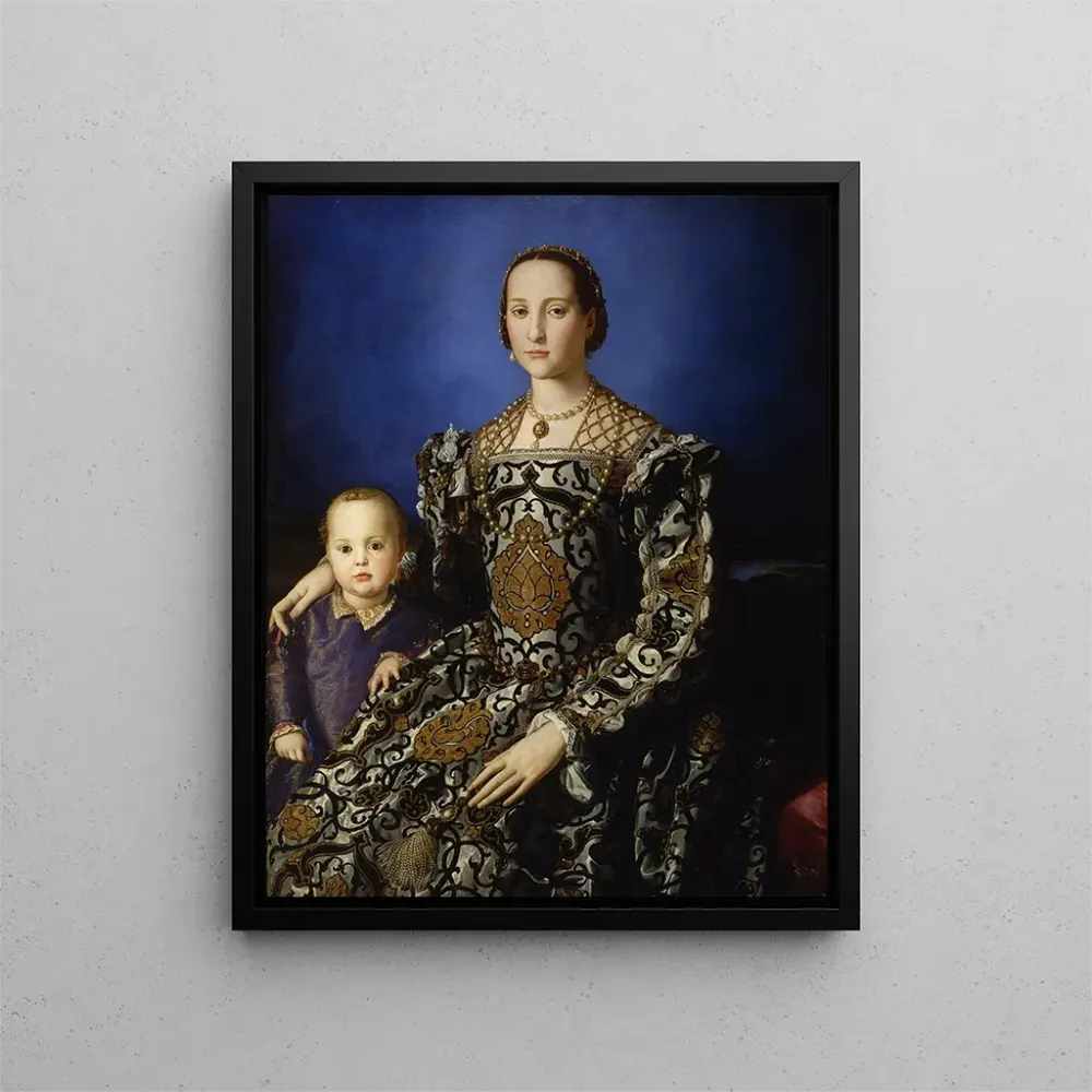 Maalaus Portrait d'Aliénor de Tolède avec son fils Giovanni de Médicis - Agnolo Bronzino | Taidetuloste