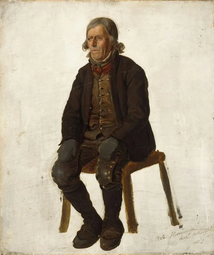 Maalaus Portrait d'Asle Hermandsøn de Hallingdal - Adolph Tidemand | Taidetuloste