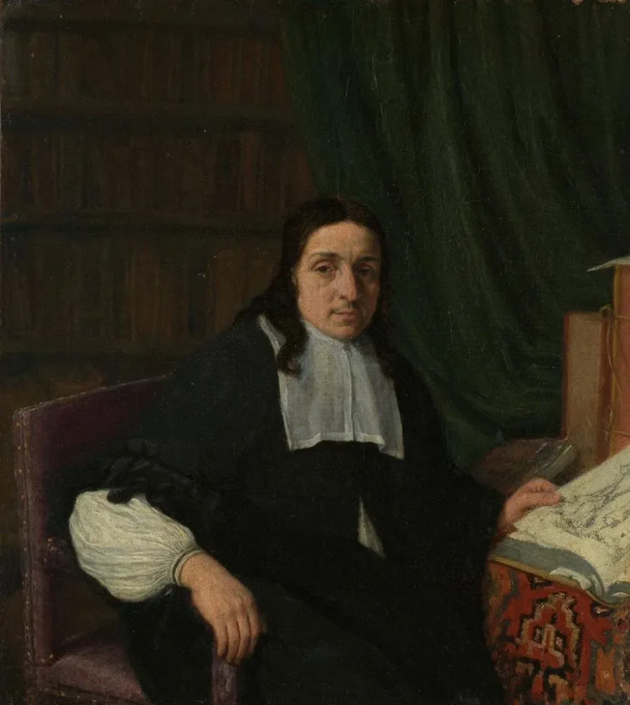 Maalaus Portrait d'un collectionneur, peut-être Constantijn Sennepart 1625-1703 - Adriaen van Ostade | Taidetuloste