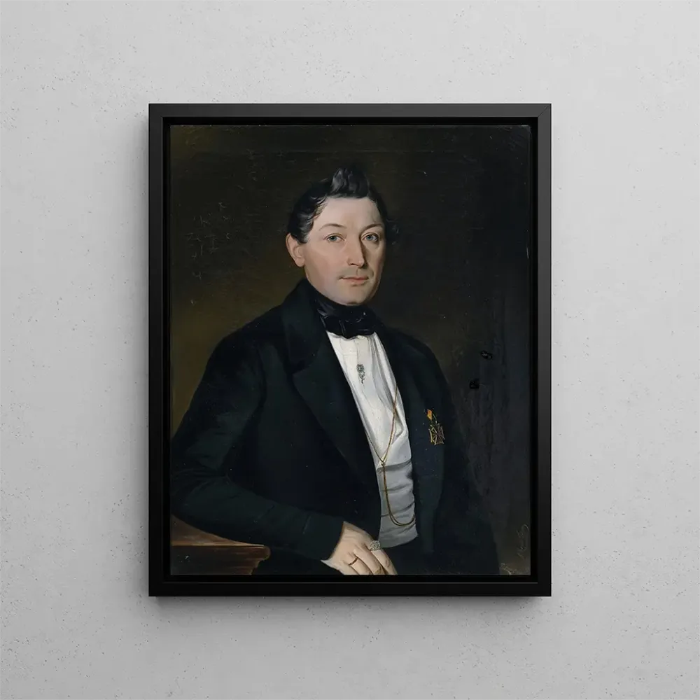Maalaus Portrait d'un gentleman en redingote noire avec médailles - Albert Theer | Taidetuloste