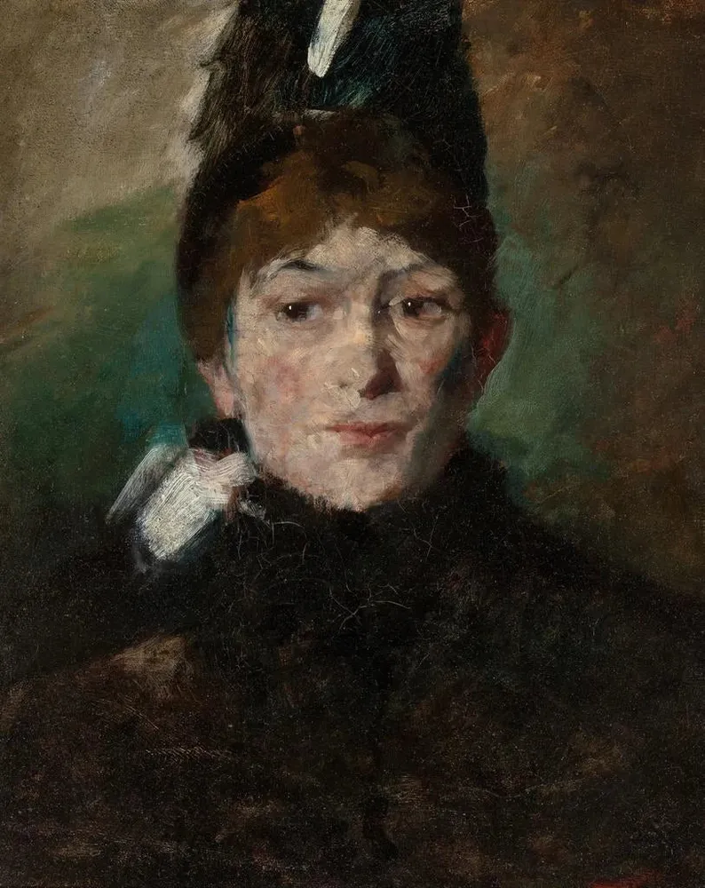 Maalaus Portrait d'une dame - École Américaine | Taidetuloste