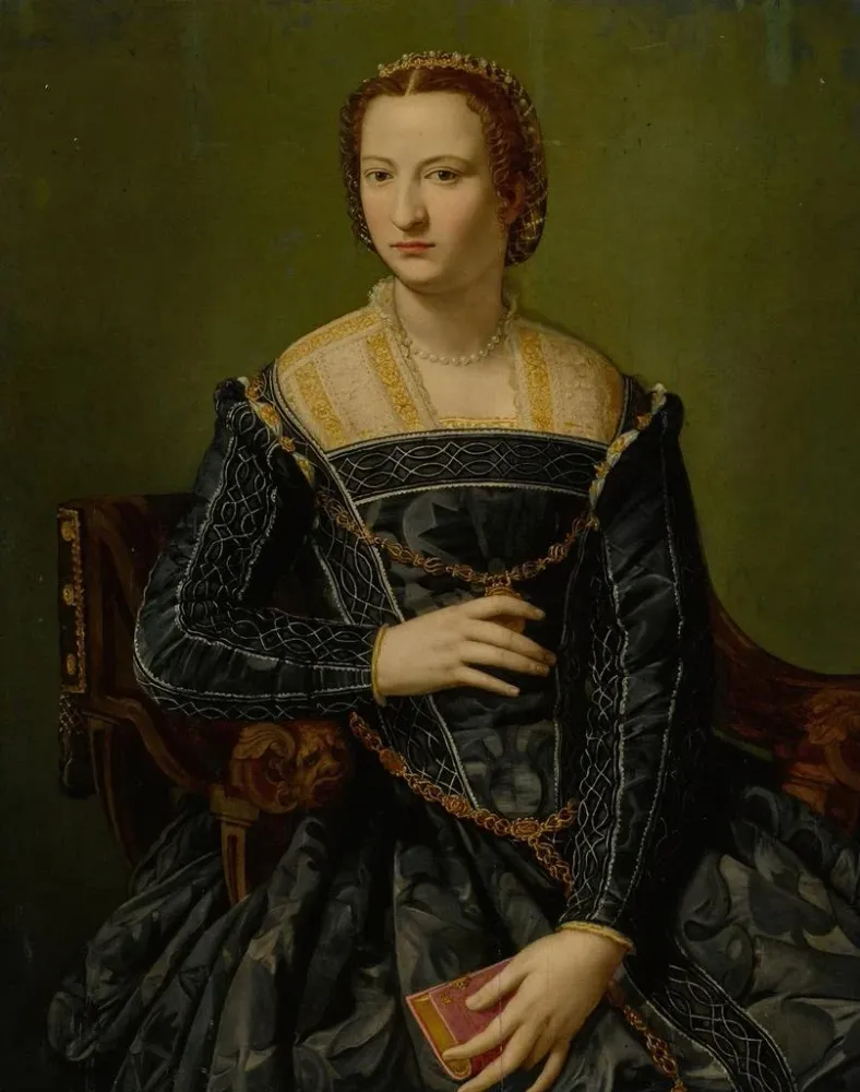 Maalaus Portrait d'une dame en noir - Alessandro Allori | Taidetuloste