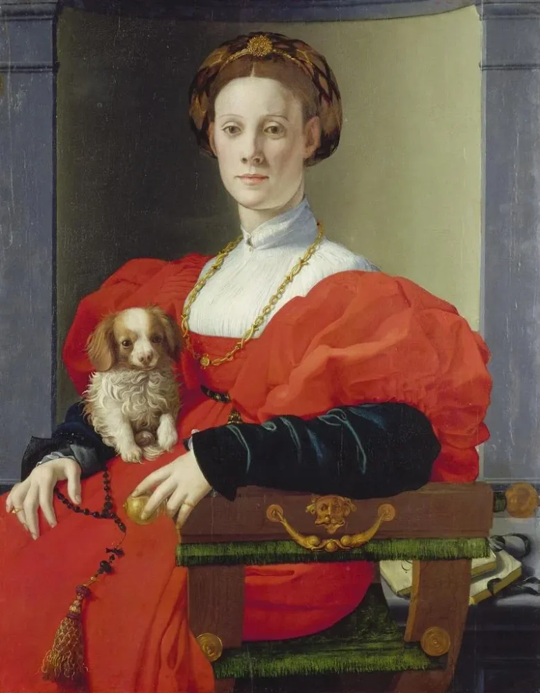 Maalaus Portrait d'une dame en rouge Francesca Salviati - Agnolo Bronzino | Taidetuloste