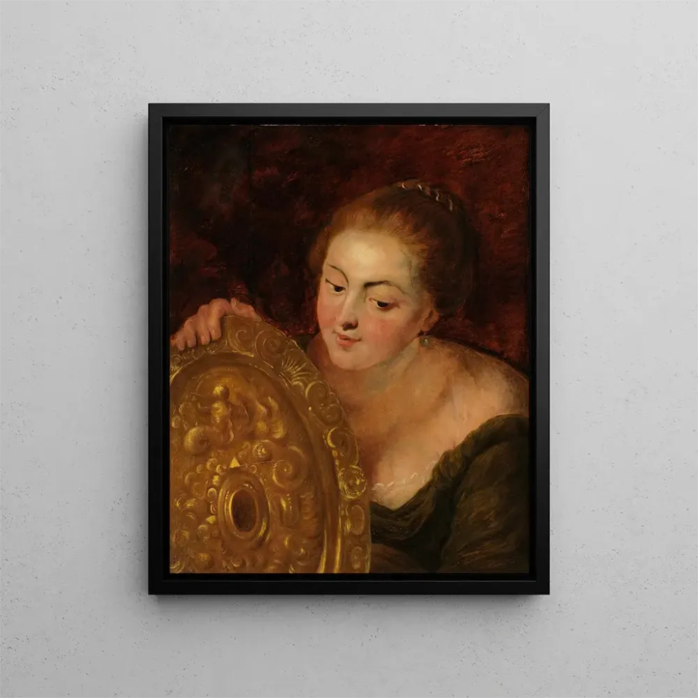 Maalaus Portrait d'une femme avec une plaque de cuivre - Anonyme | Taidetuloste