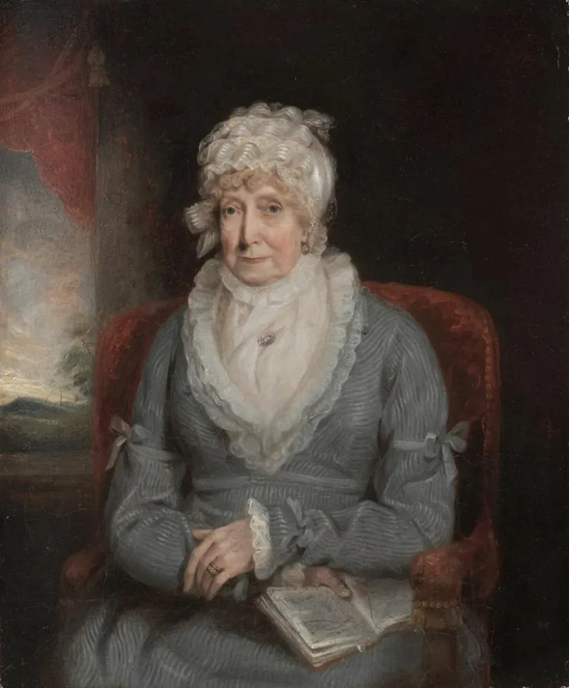 Maalaus Portrait d'une femme Mme Ann Hivlyn - Anonyme | Taidetuloste
