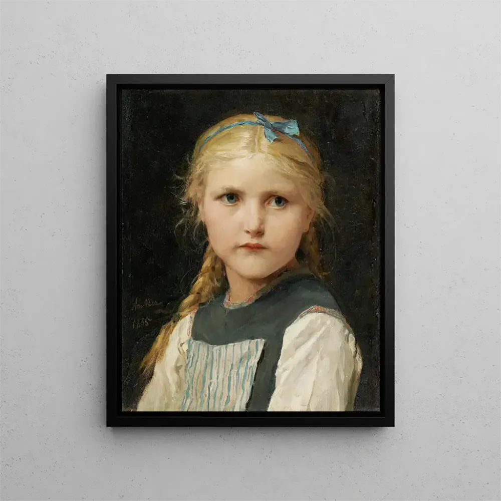 Maalaus Portrait d'une fille - Albert Anker | Taidetuloste