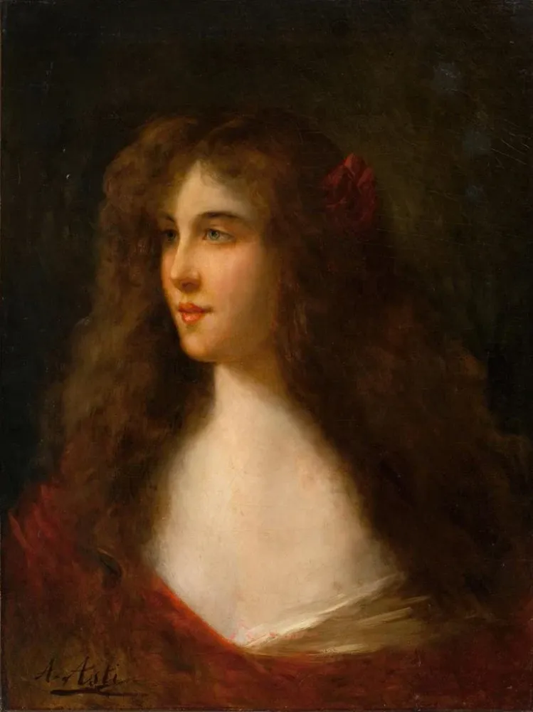 Maalaus Portrait d'une fille - Angelo Asti | Taidetuloste