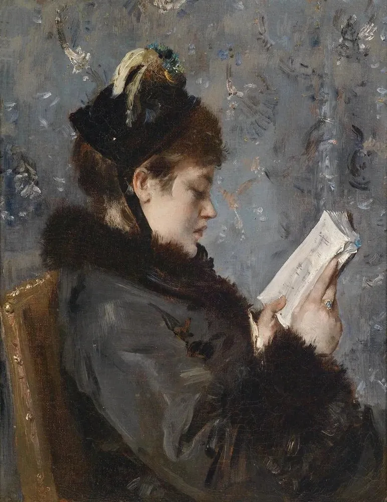 Maalaus Portrait d'une jeune femme - Alfred Stevens | Taidetuloste