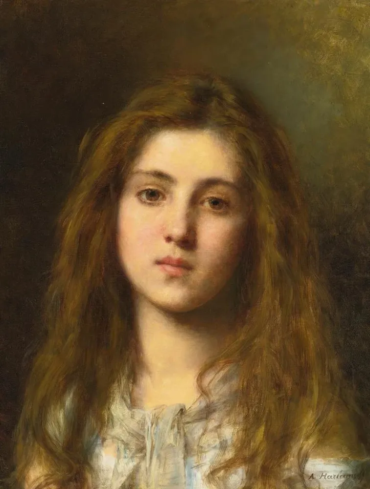 Maalaus Portrait d'une jeune fille - Alexei Harlamoff | Taidetuloste