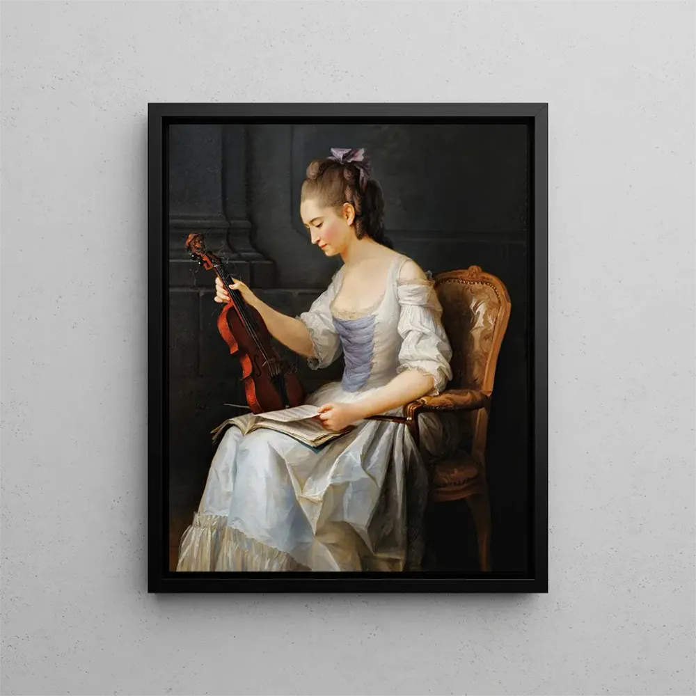 Maalaus Portrait d'une violoniste - Anne Vallayer-Coster | Taidetuloste