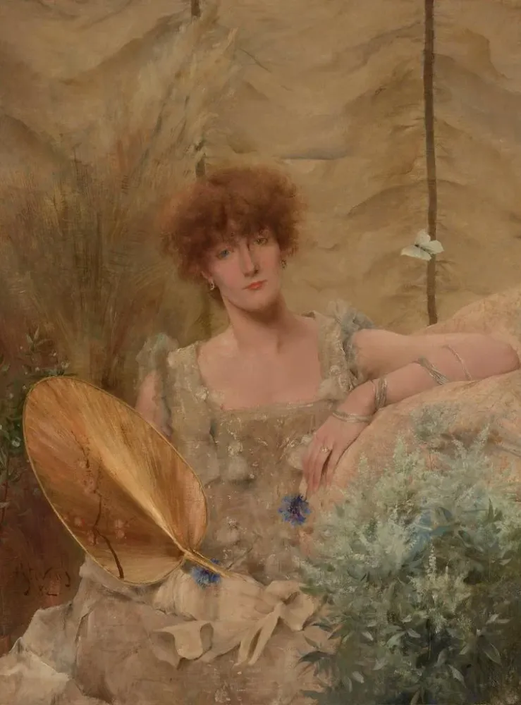 Maalaus Portrait Fédora de Sarah Bernhardt - Alfred Stevens | Taidetuloste