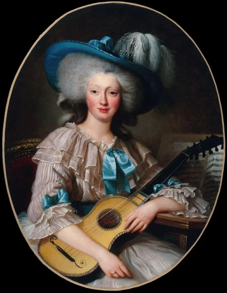 Maalaus Portrait de Félicité-Louise de Frézals 1765-1854 née Esmangard de Beauval dame d'honneur de Marie-Antoinette - Ano...