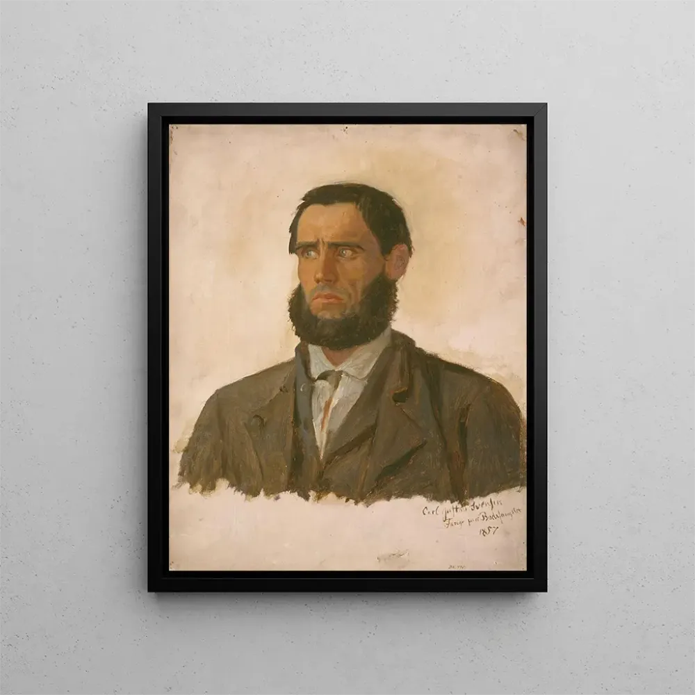 Maalaus Portrait du prisonnier Carl Gustav Svendsen - Adolph Tidemand | Taidetuloste