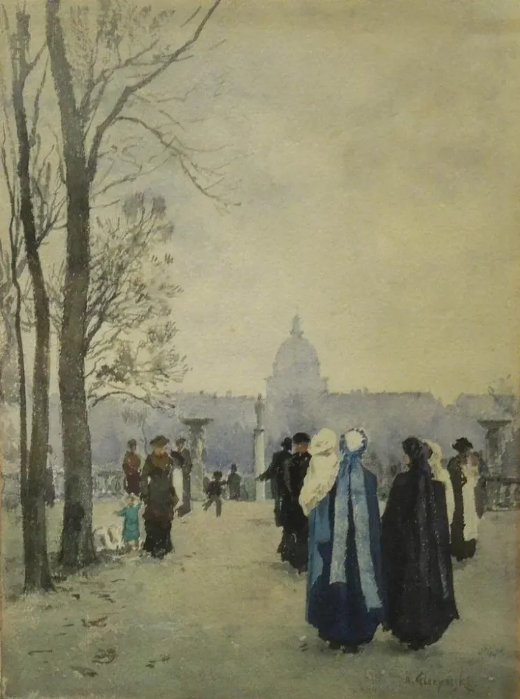 Maalaus Promenade dans le parc - Aleksander Gierymski | Taidetuloste