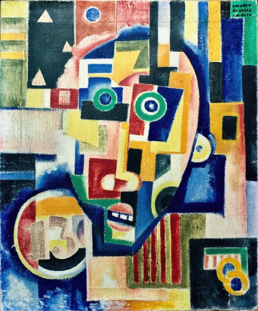 Maalaus Promontory Head Indigo Mers d'Ossian Rose Orange - Amadeo de Souza-Cardoso | Taidetuloste