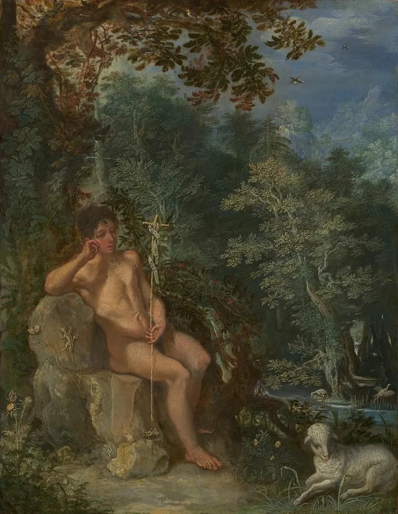 Maalaus Pyhä Johannes Kastaja autiomaassa - Adam Elsheimer | Taidetuloste