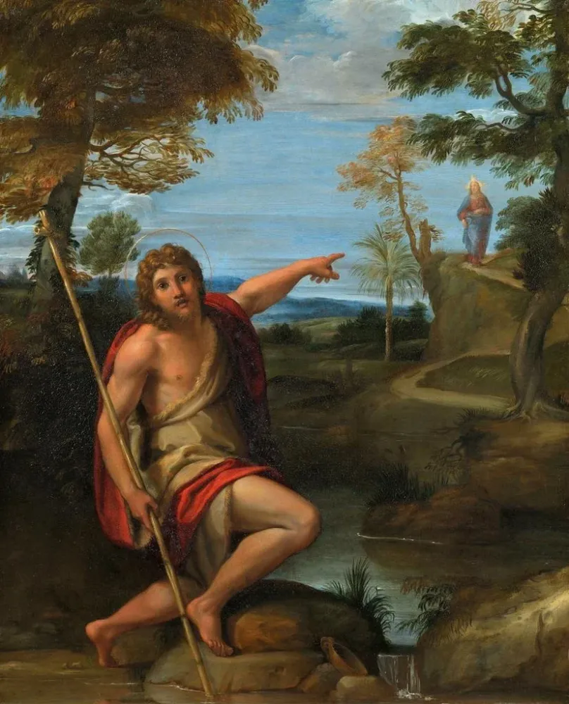 Maalaus Pyhä Johannes Kastaja todistaa - Annibale Carracci | Taidetuloste
