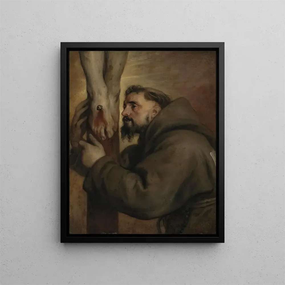 Maalaus Pyhän Franciscuksen Assisilaisen ristin juurella - Antoine van Dyck | Taidetuloste