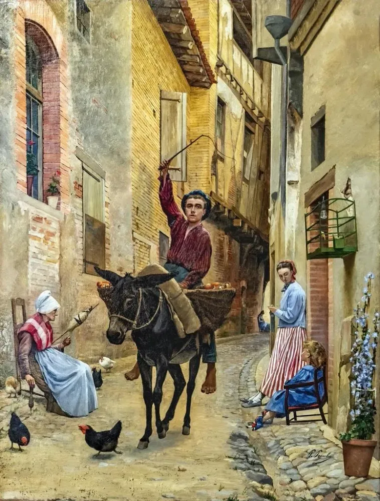 Maalaus Le ramasseur de champignons - Paul Prouho | Taidetuloste