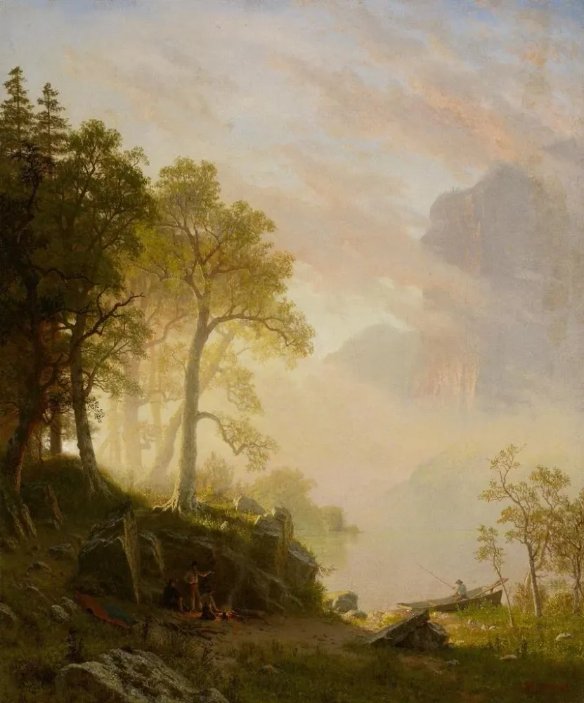 Maalaus La rivière Merced à Yosemite - Albert Bierstadt | Taidetuloste