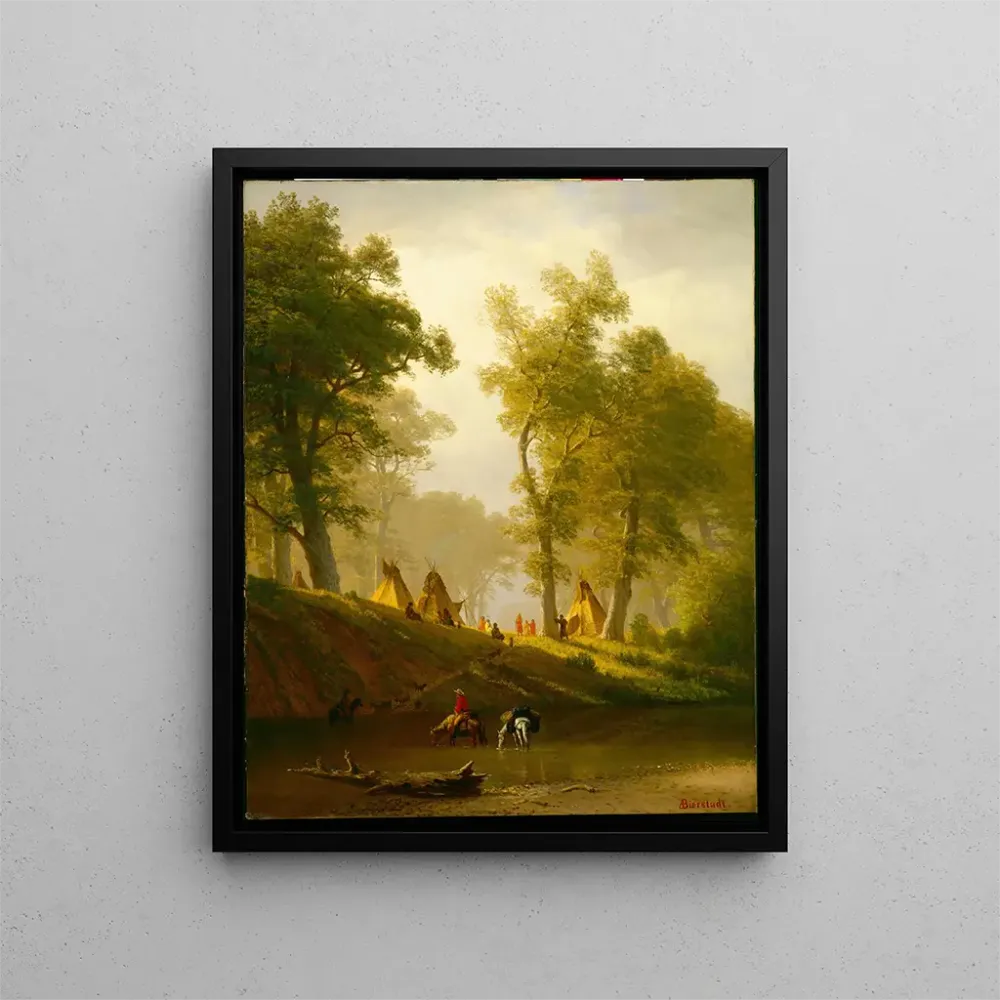 Maalaus La rivière Wolf au Kansas - Albert Bierstadt | Taidetuloste