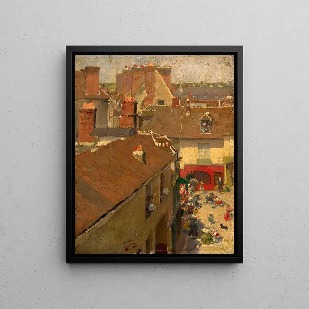 Maalaus Rixe sur une place de village vue de haut - André Devambez | Taidetuloste