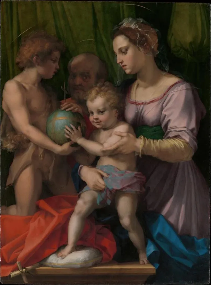 Maalaus La Sainte Famille avec le jeune saint Jean-Baptiste - Andrea del Sarto | Taidetuloste