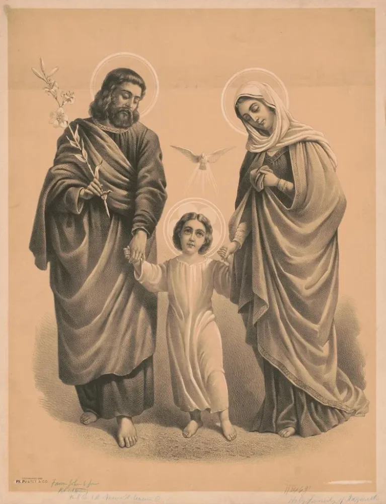 Maalaus La Sainte Famille de Nazareth - François Pustet | Taidetuloste